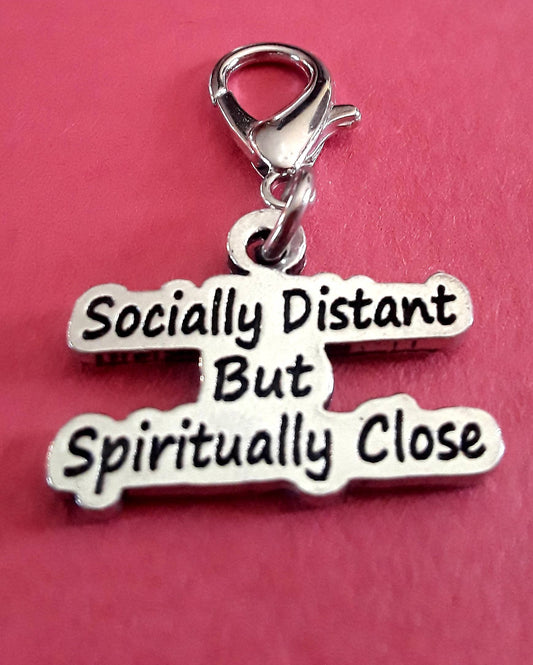 Socially Distant but Spiritually close purse/zipper pull