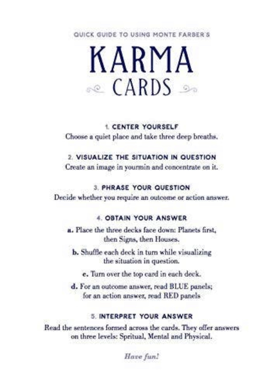 Karma Cards Oracle Deck